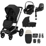 Maxi-Cosi Fame Pebble 360 Pro2 9 Piece Premium Travel System Bundle - Twillic Black