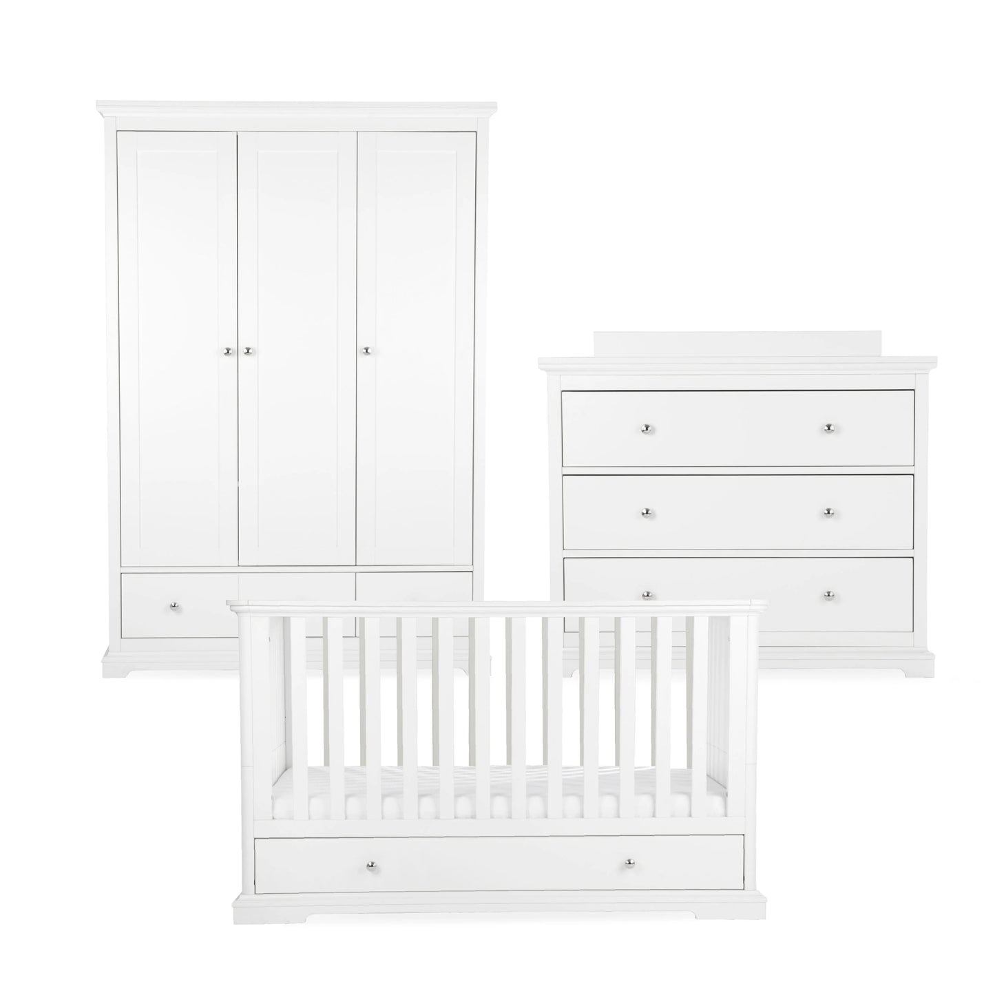 CuddleCo Beaumont 3 Piece Nursery Furniture Set - White