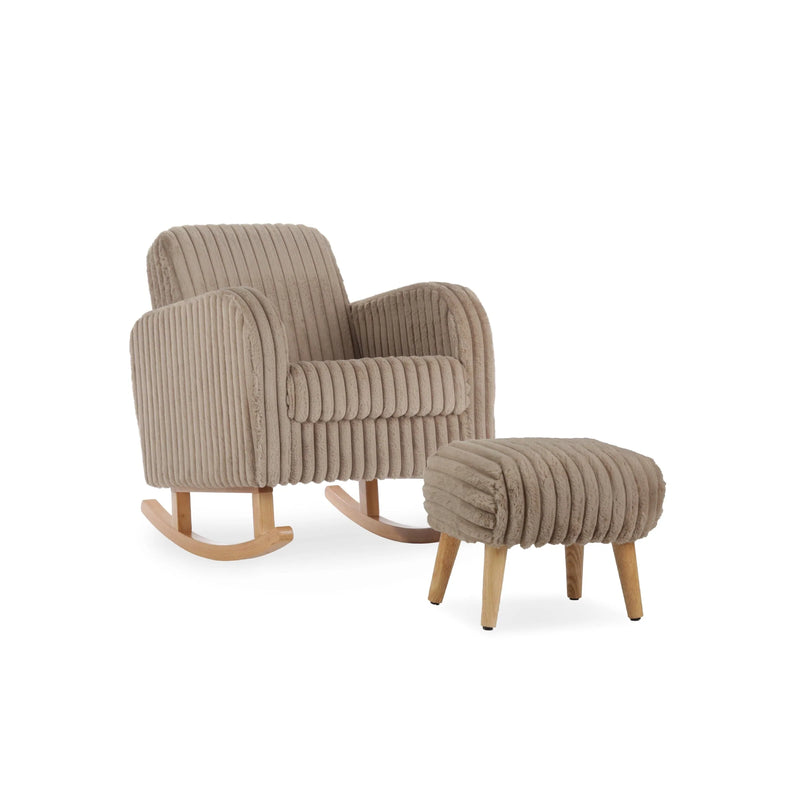 CuddleCo Etta Foot Stool - Faux Fur Mink