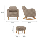 CuddleCo Etta Nursing Chair & Foot stool - Faux Fur Mink
