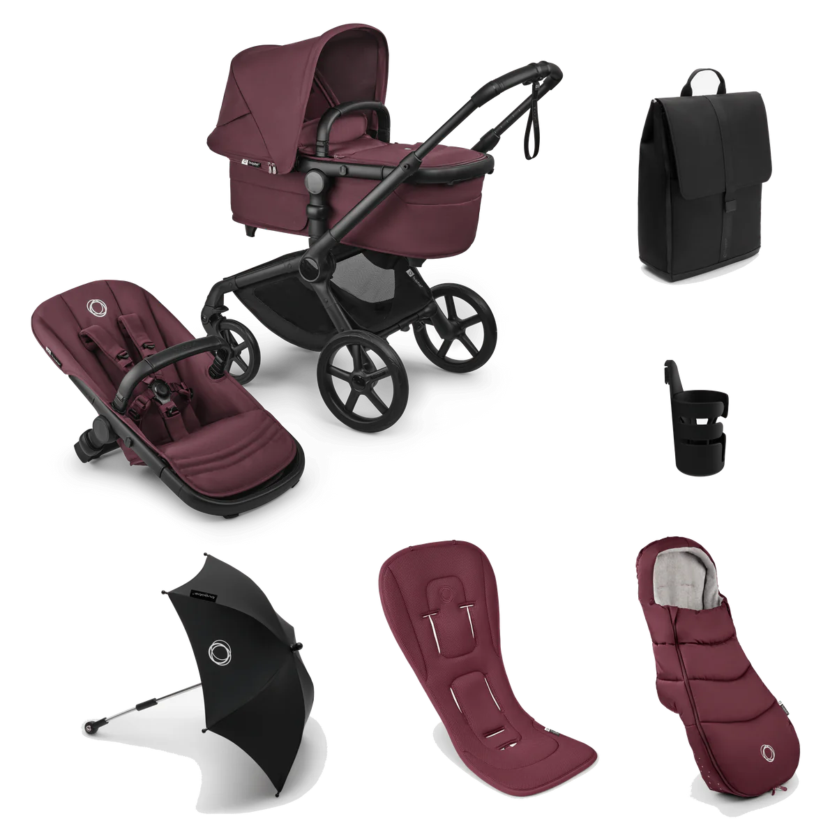 Bugaboo Fox 5 Renew Complete Bundle - Dark Cherry