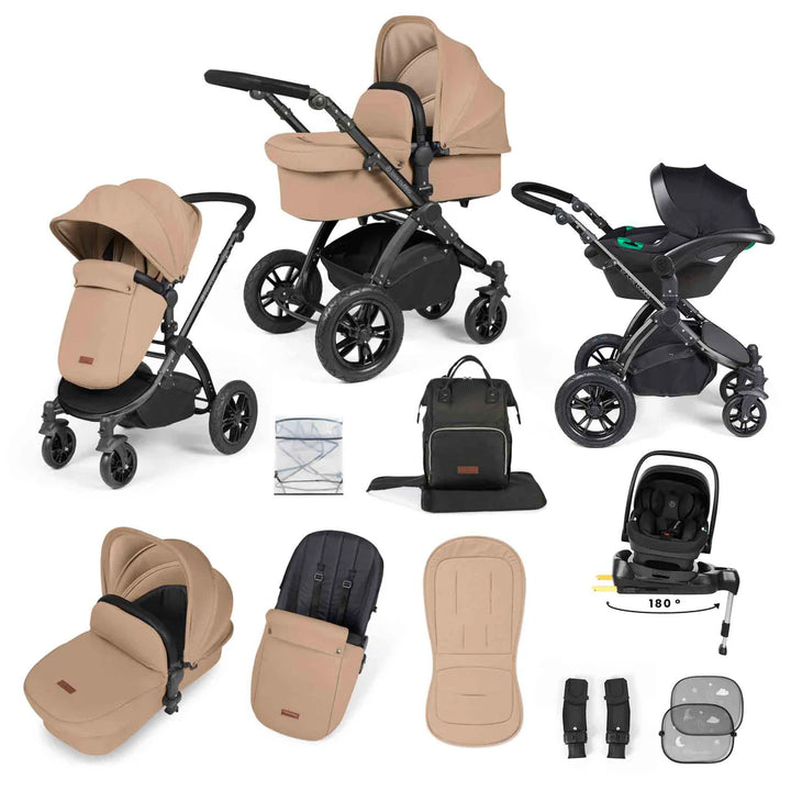 Ickle Bubba Stomp Luxe 12 Piece Travel System Inc I-Size Nimbus Spin Car Seat + Isofix Base