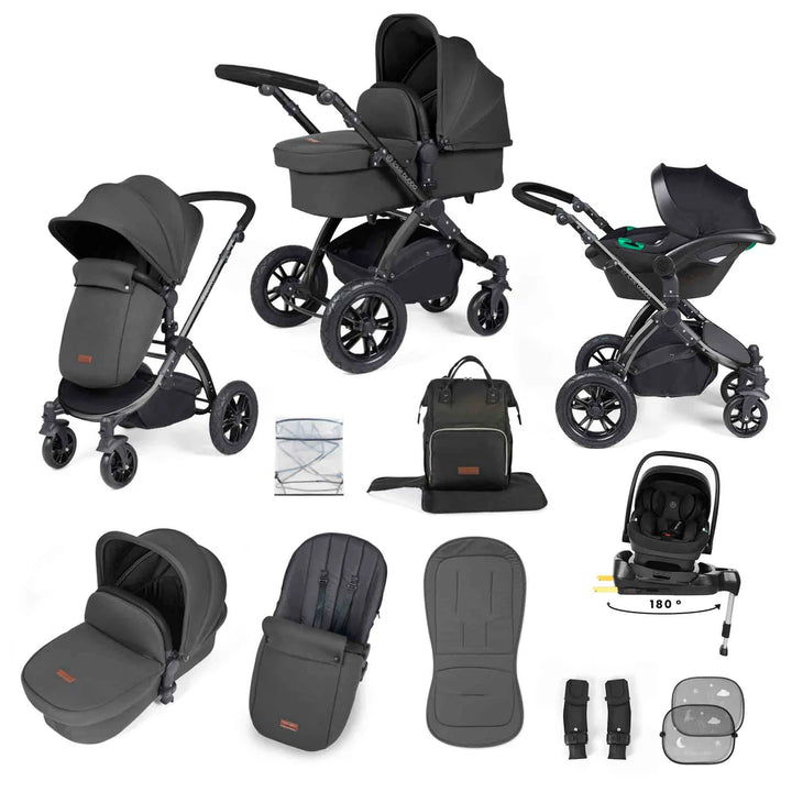 Ickle Bubba Stomp Luxe 12 Piece Travel System Inc I-Size Nimbus Spin Car Seat + Isofix Base