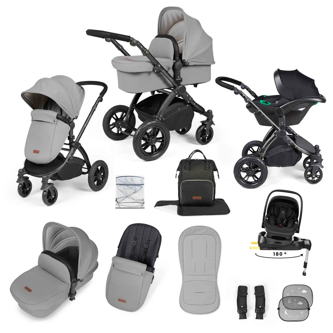 Ickle Bubba Stomp Luxe 12 Piece Travel System Inc I-Size Nimbus Spin Car Seat + Isofix Base