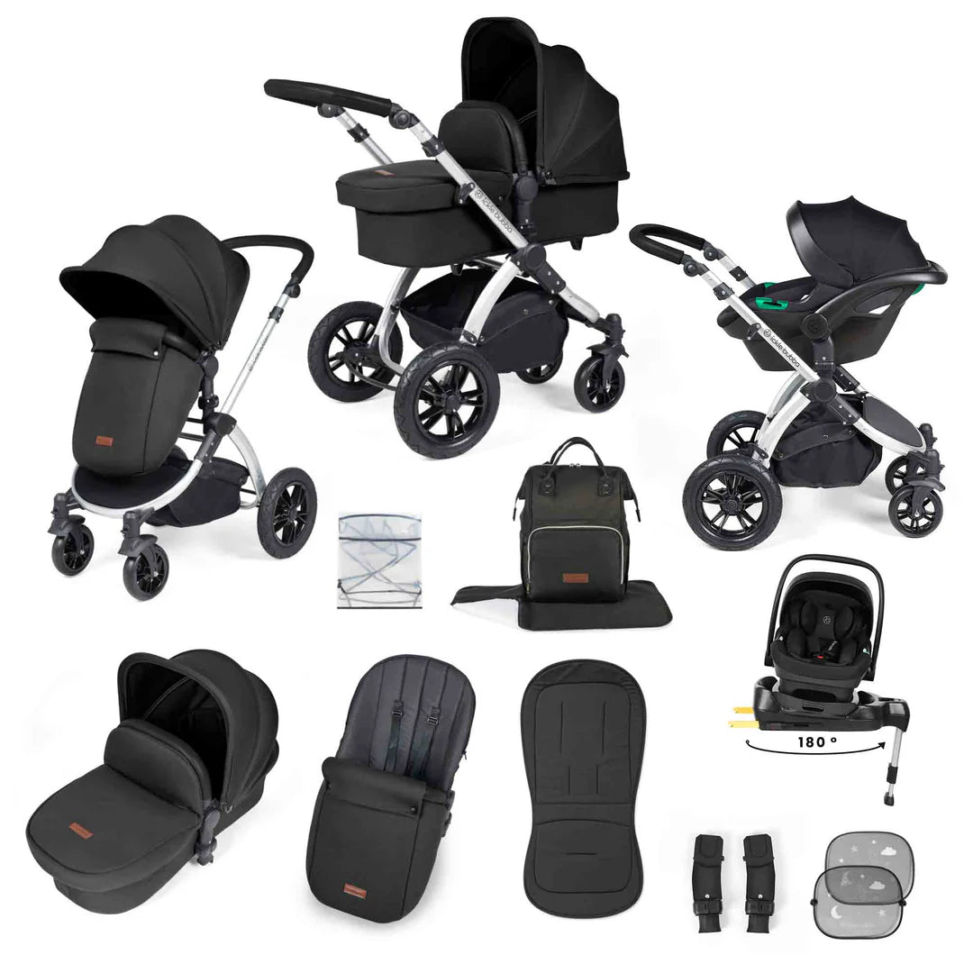 Ickle Bubba Stomp Luxe 12 Piece Travel System Inc I-Size Nimbus Spin Car Seat + Isofix Base
