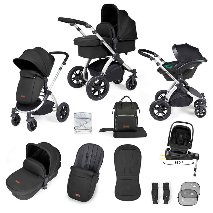 Ickle Bubba Stomp Luxe 12 Piece Travel System Inc I-Size Nimbus Spin Car Seat + Isofix Base