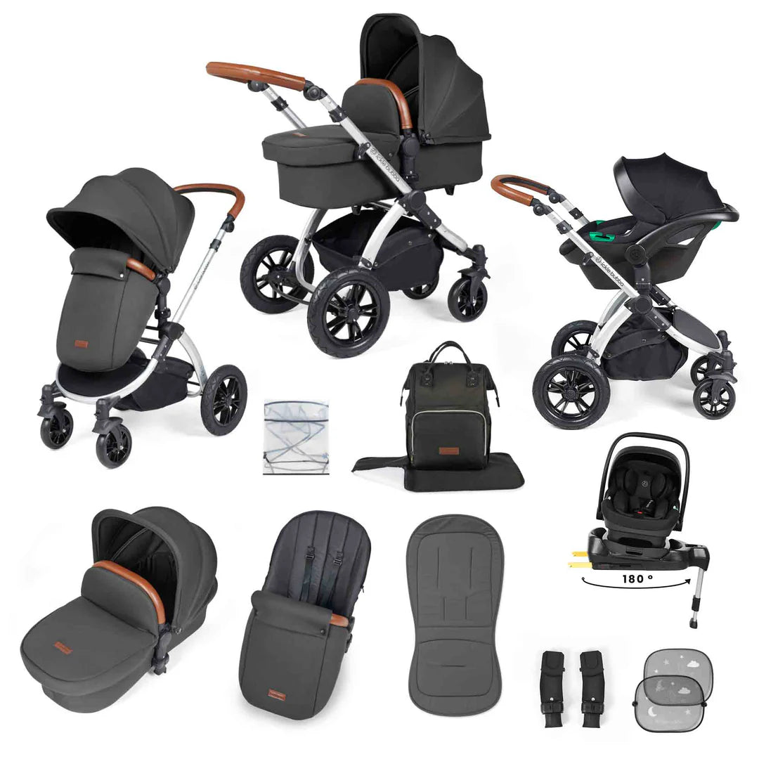 Ickle Bubba Stomp Luxe 12 Piece Travel System Inc I-Size Nimbus Spin Car Seat + Isofix Base