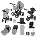 Ickle Bubba Stomp Luxe 12 Piece Travel System Inc I-Size Nimbus Spin Car Seat + Isofix Base