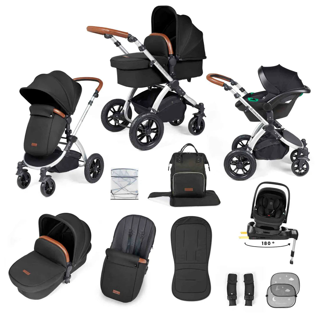 Ickle Bubba Stomp Luxe 12 Piece Travel System Inc I-Size Nimbus Spin Car Seat + Isofix Base