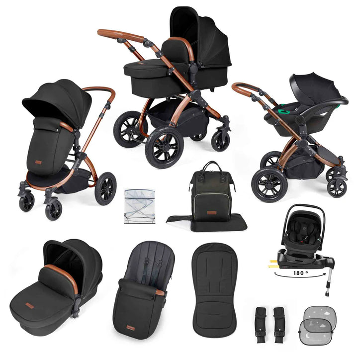 Ickle Bubba Stomp Luxe 12 Piece Travel System Inc I-Size Nimbus Spin Car Seat + Isofix Base