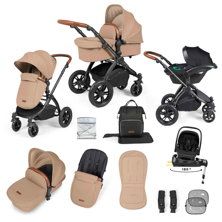 Ickle Bubba Stomp Luxe 12 Piece Travel System Inc I-Size Nimbus Spin Car Seat + Isofix Base