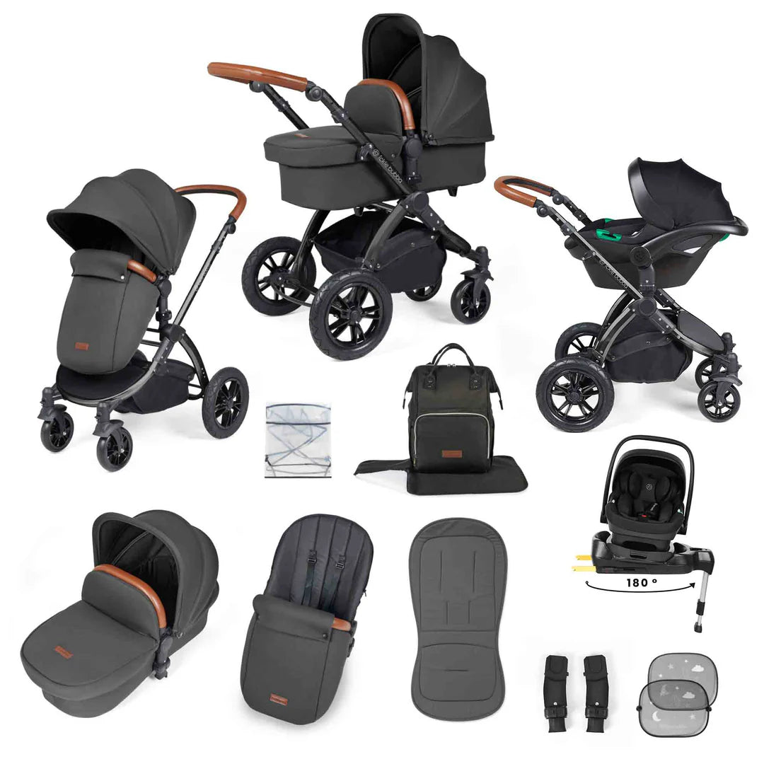 Ickle Bubba Stomp Luxe 12 Piece Travel System Inc I-Size Nimbus Spin Car Seat + Isofix Base