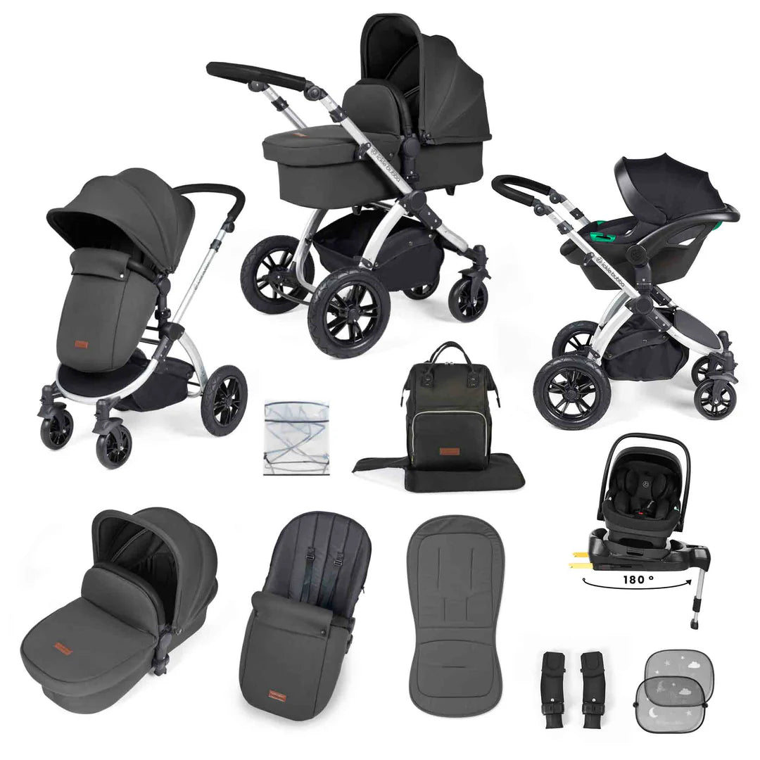 Ickle Bubba Stomp Luxe 12 Piece Travel System Inc I-Size Nimbus Spin Car Seat + Isofix Base