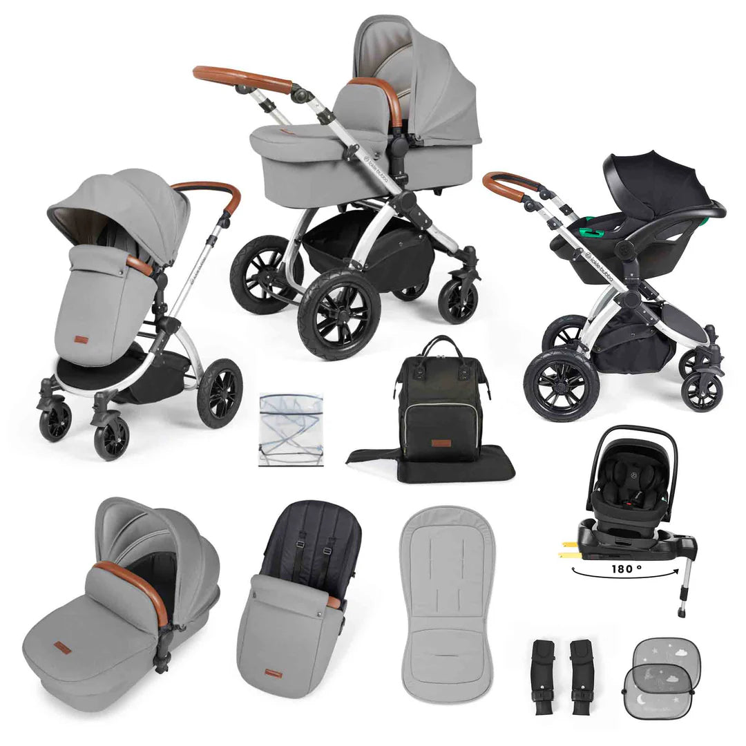Ickle Bubba Stomp Luxe 12 Piece Travel System Inc I-Size Nimbus Spin Car Seat + Isofix Base