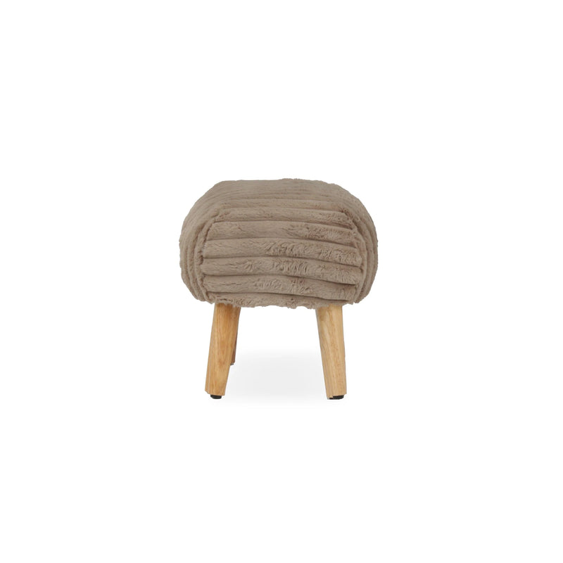 CuddleCo Etta Foot Stool - Faux Fur Mink