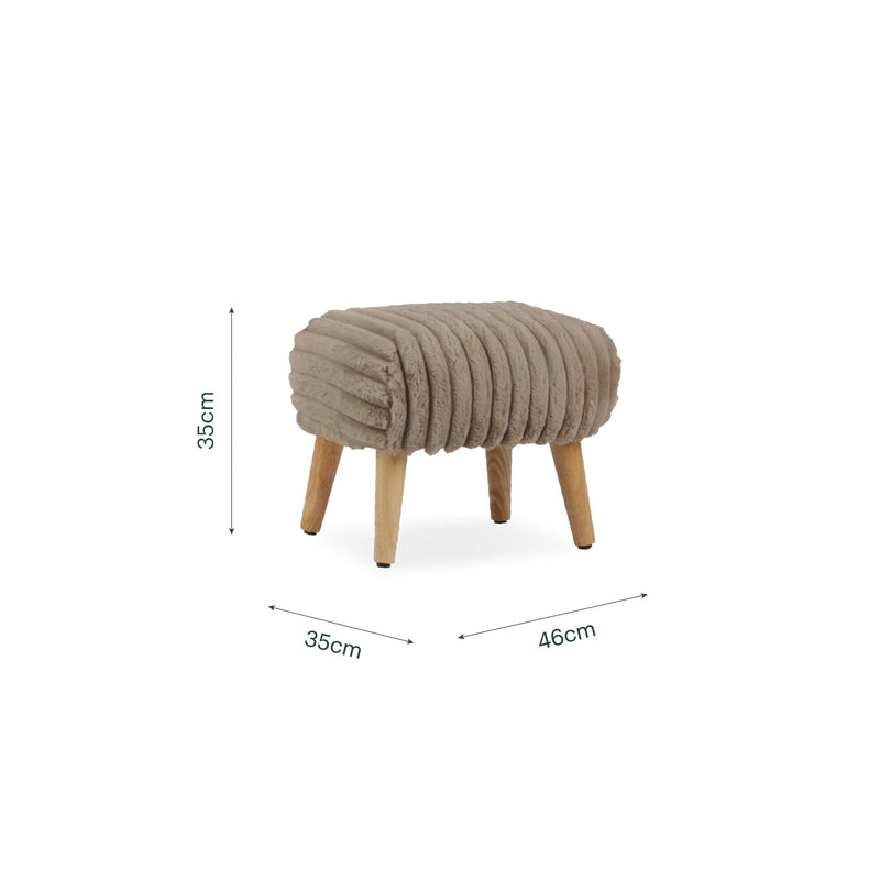 CuddleCo Etta Foot Stool - Faux Fur Mink