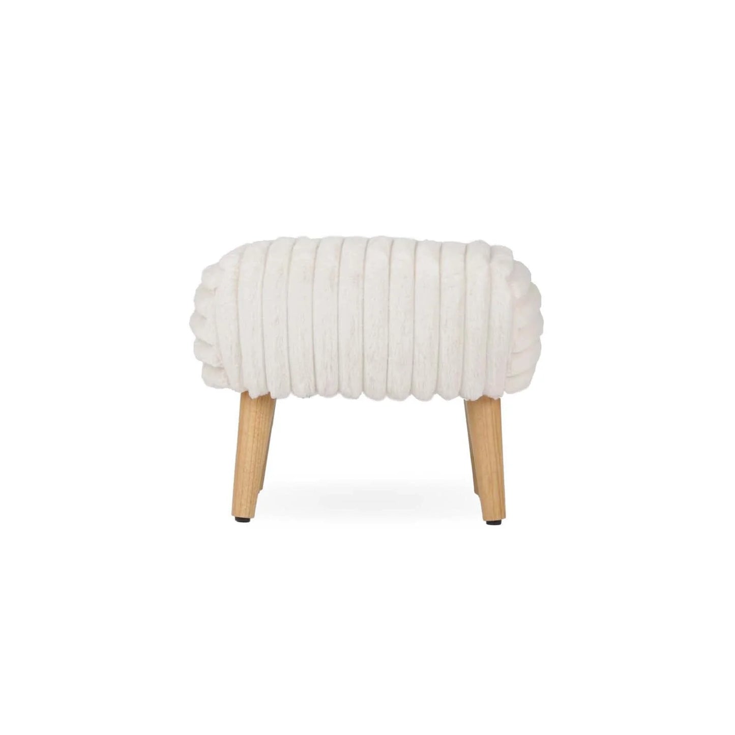 CuddleCo Etta Foot Stool - Faux Fur Cream