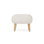 CuddleCo Etta Foot Stool - Faux Fur Cream