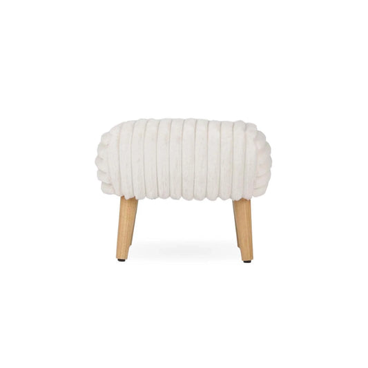 CuddleCo Etta Foot Stool - Faux Fur Cream