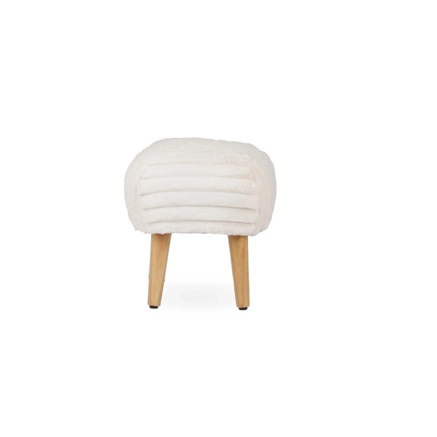 CuddleCo Etta Foot Stool - Faux Fur Cream