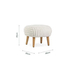 CuddleCo Etta Foot Stool - Faux Fur Cream