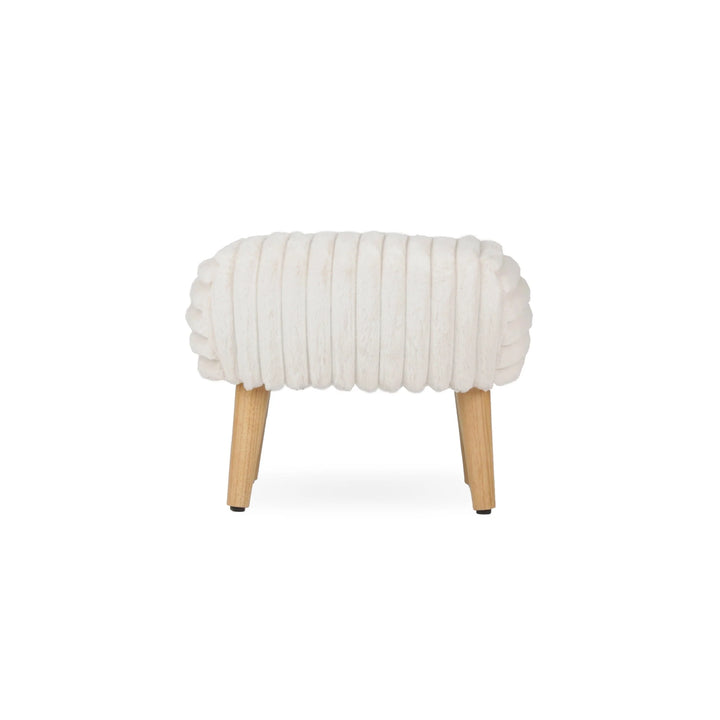 CuddleCo Etta Nursing Chair & Foot stool - Faux Fur Cream
