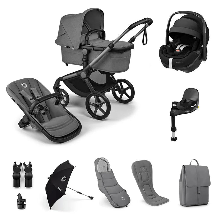 Bugaboo Fox 5 Renew Ultimate Pebble 360 Pro2 Bundle - Moon Grey
