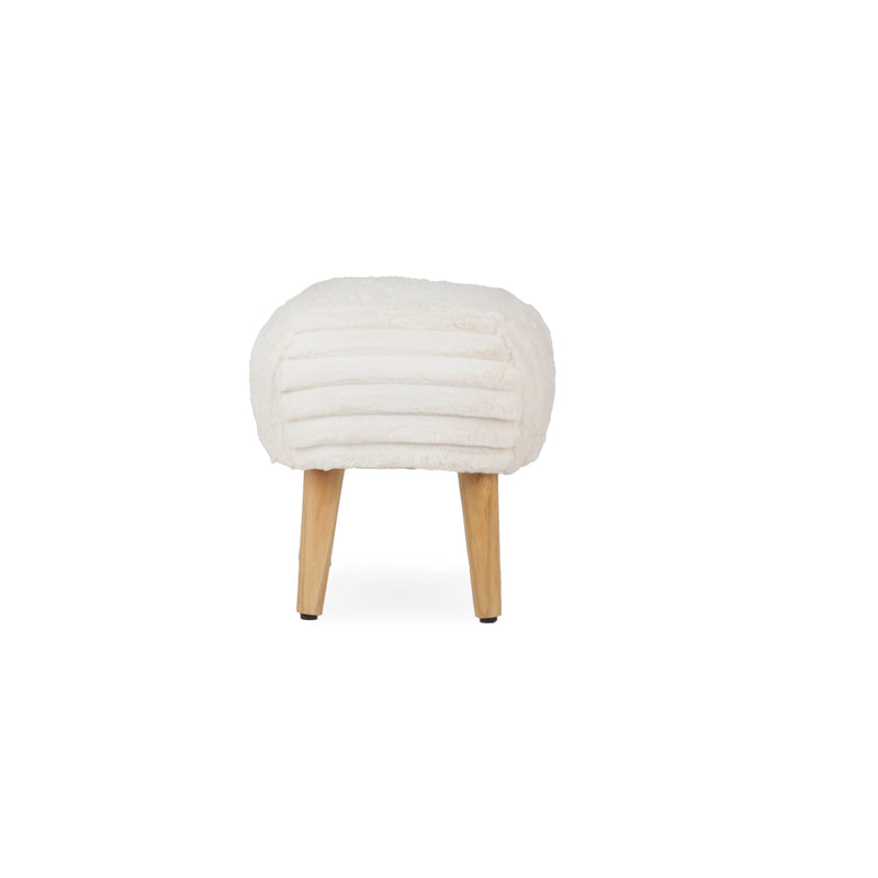 CuddleCo Etta Nursing Chair & Foot stool - Faux Fur Cream