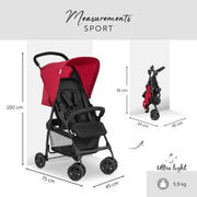 Hauck Sport Pushchair Bundle Including Bag, Footmuff & Rain Cover -Red