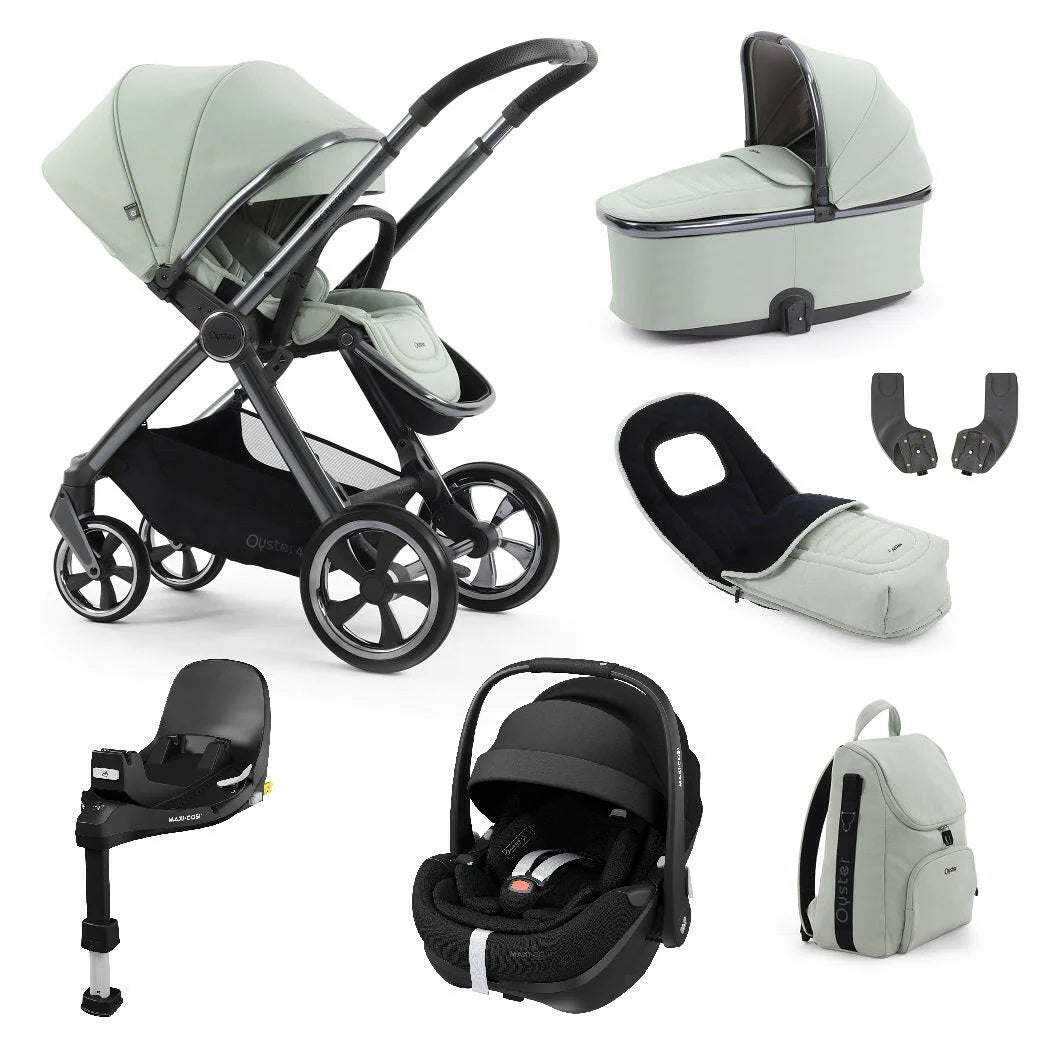 Oyster4 Travel System Bundle Inc Maxi-Cosi Pebble 360 Pro2 Car Seat - Pistachio