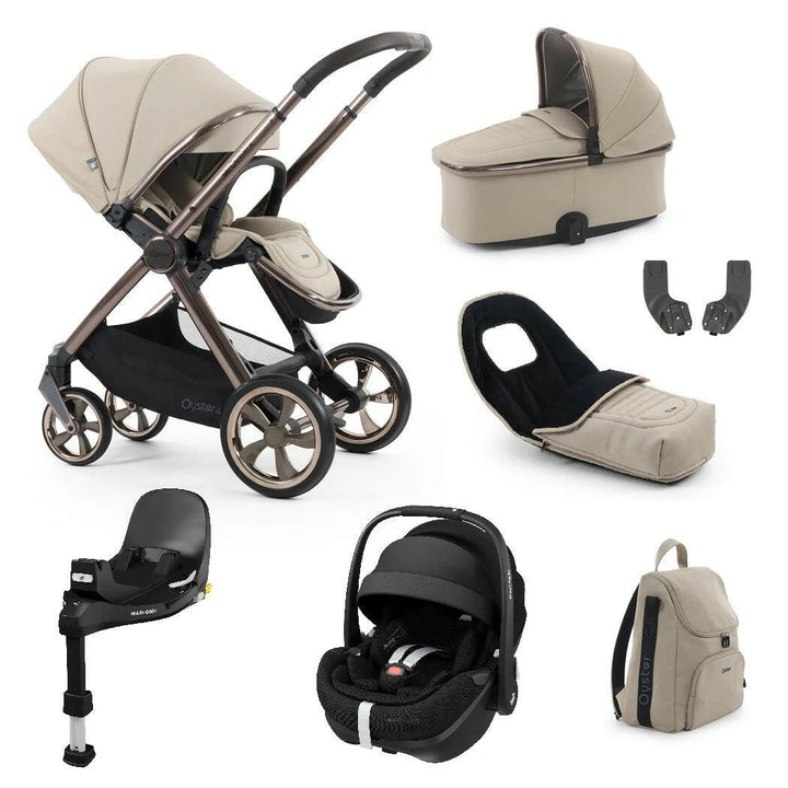 Oyster4 Travel System Bundle Inc Maxi-Cosi Pebble 360 Pro2 Car Seat - Buttermilk