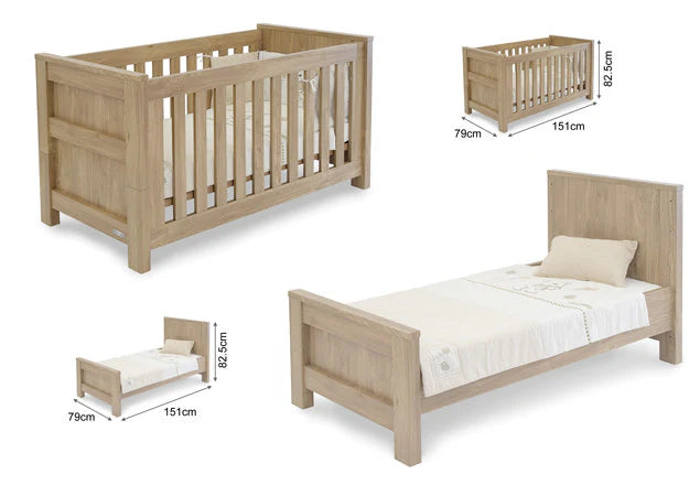 BabyStyle Bordeaux Cot Bed - Oak