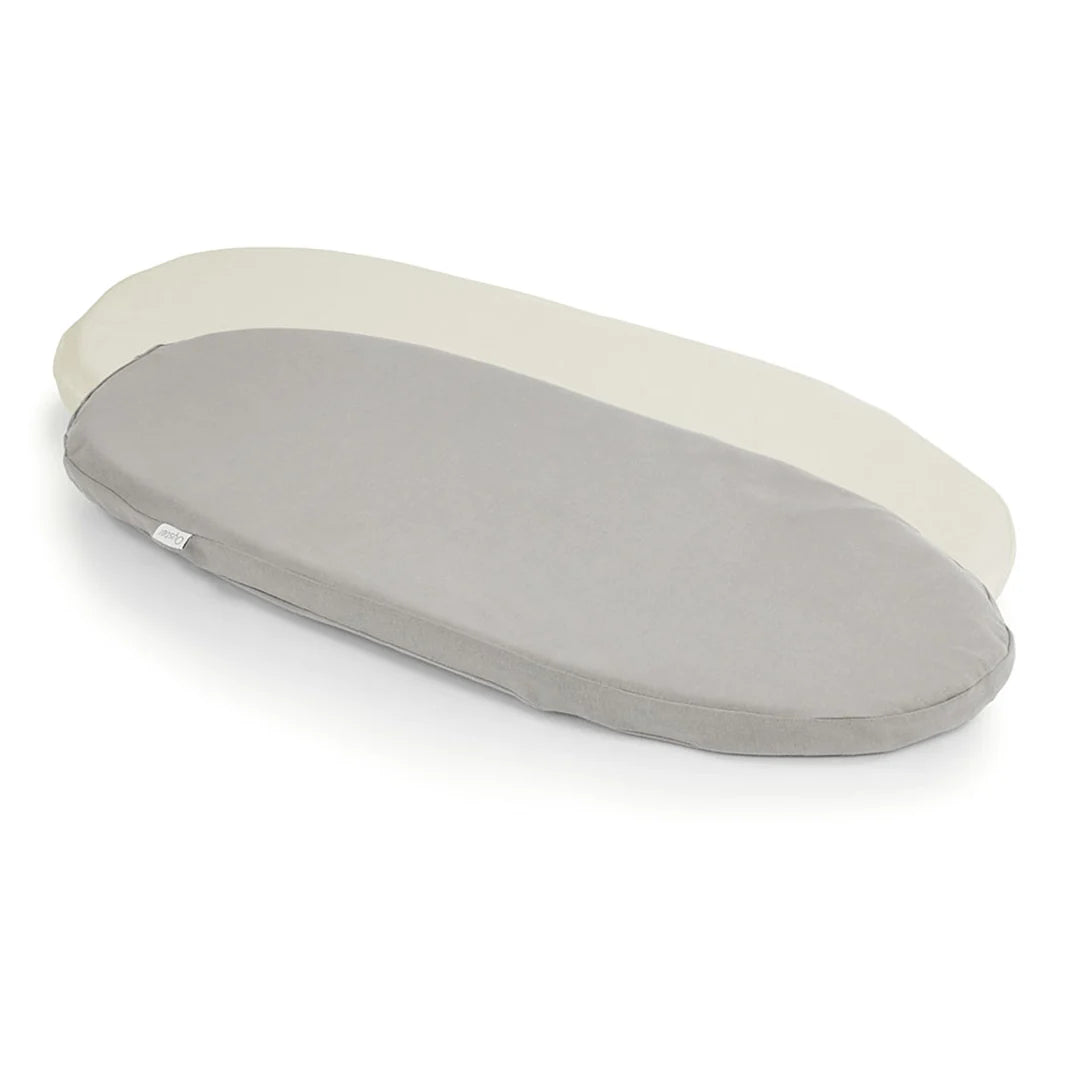 Oyster 3/4 Carrycot Fitted Sheet Grey and Ivory