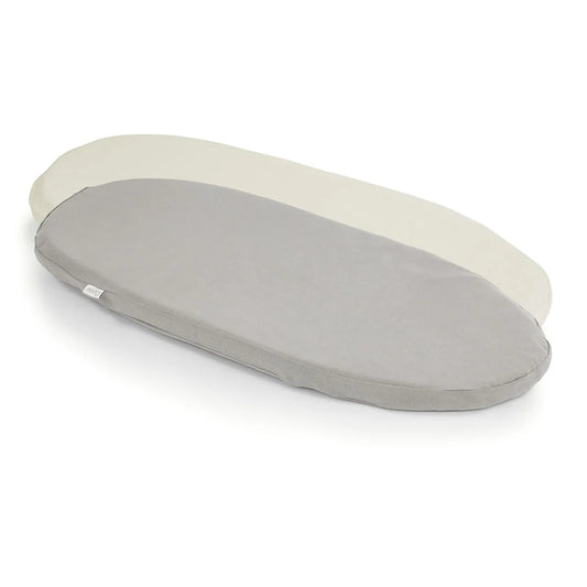 Oyster 3/4 Carrycot Fitted Sheet Grey and Ivory
