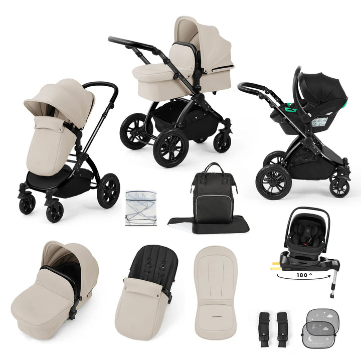 Ickle Bubba Stomp Luxe 12 Piece Travel System Inc I-Size Nimbus Spin Car Seat + Isofix Base