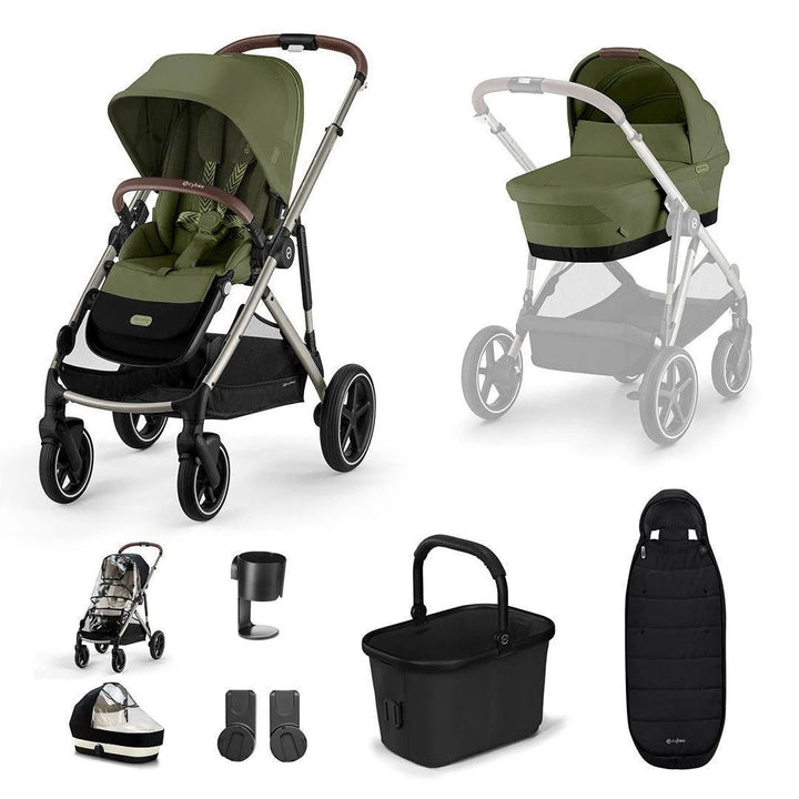 Cybex Gazelle Essential Bundle Inc Gold Footmuff - Moss/Taupe