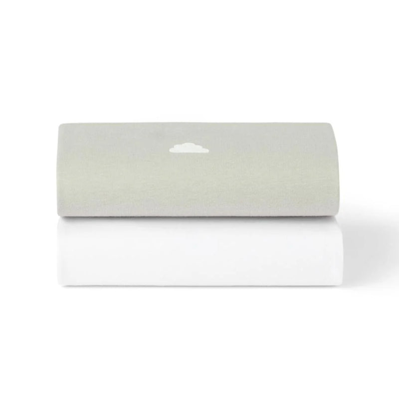 Snuzpod Crib 2 Pack Fitted Sheets - Grey/Cloud