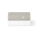 Snuzpod Crib 2 Pack Fitted Sheets - Grey/Star