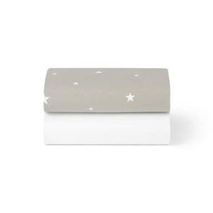 Snuzpod Crib 2 Pack Fitted Sheets - Grey/Star