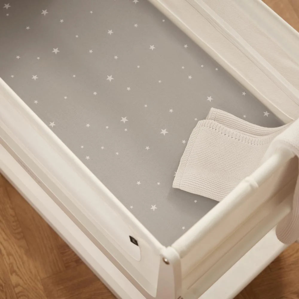 Snuzpod Crib 2 Pack Fitted Sheets - Grey/Star