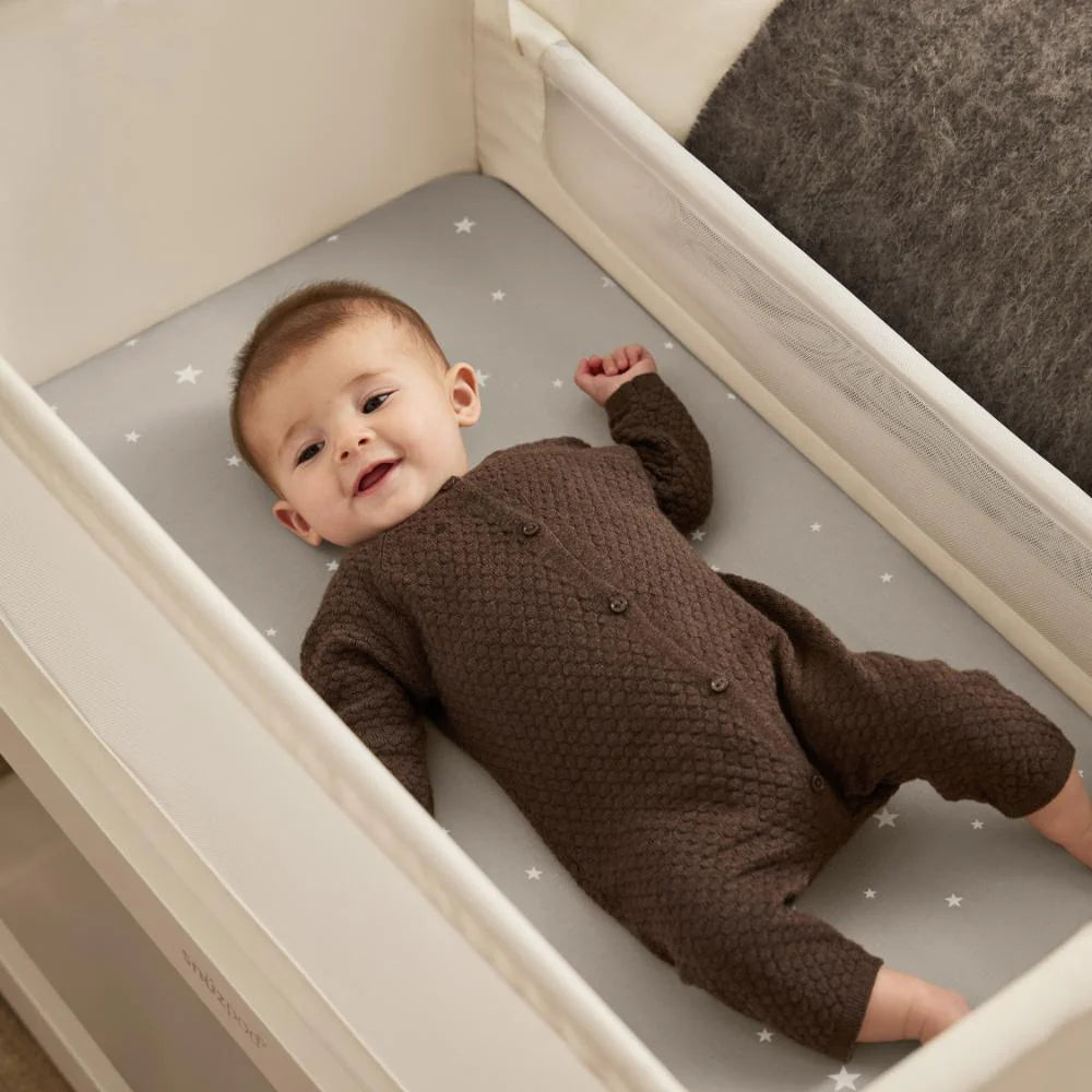 Snuzpod Crib 2 Pack Fitted Sheets - Grey/Star