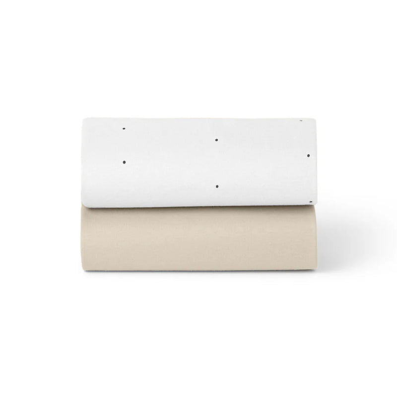 Snuzpod Crib 2 Pack Fitted Sheets - White/Dot
