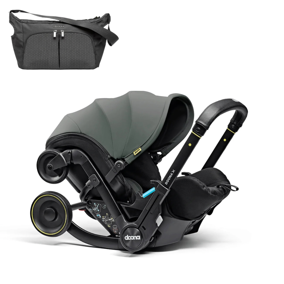 Doona X Car Seat & Stroller - Slate Green/Forest Grey + FREE Essentials Bag Worth £54.99!