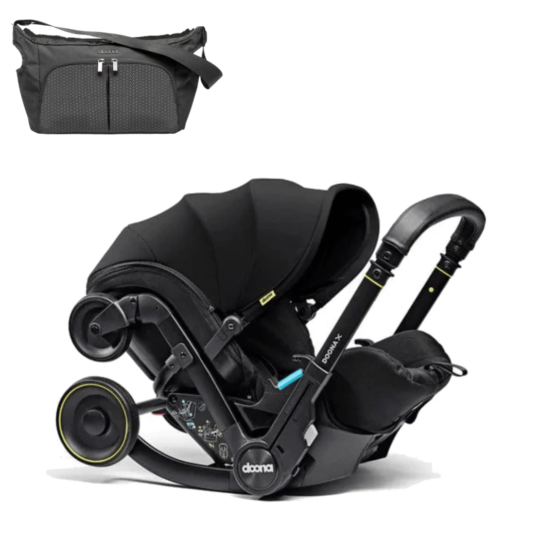 Doona X Car Seat & Stroller - Nitro Black + FREE Essentials Bag Worth £54.99!