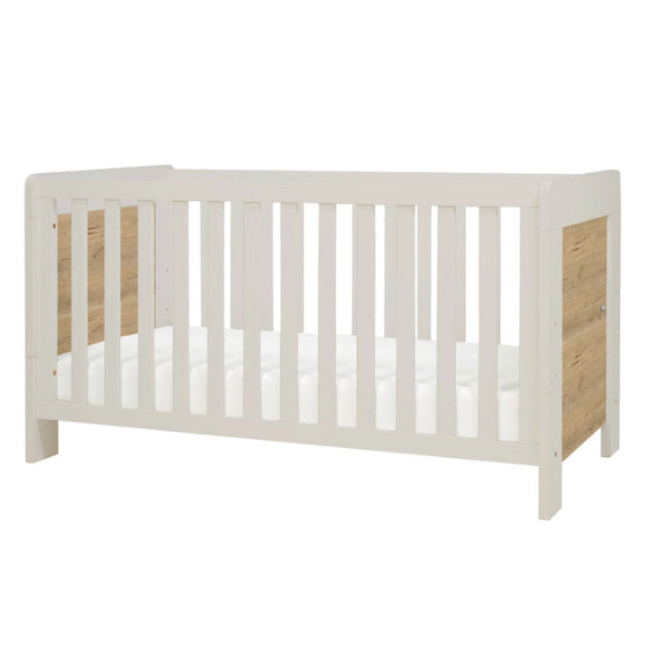 Tutti Bambini Alba Cot Bed – White Sand/Distressed Oak