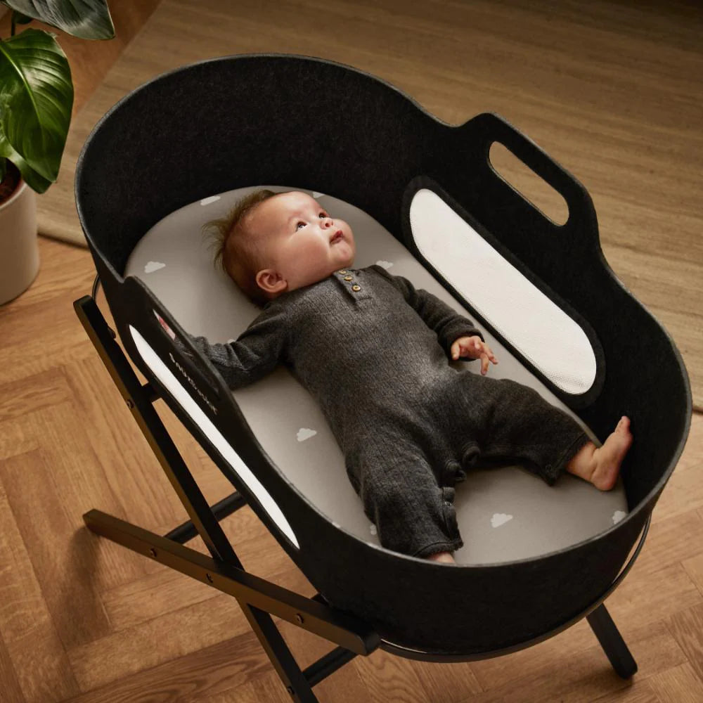 Snuz Moses Basket/Pram 2 Pack Fitted Sheets – Grey/Cloud