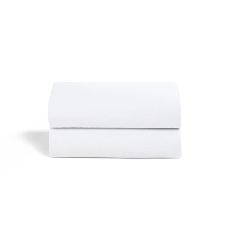 Snuz Moses Basket/Pram 2 Pack Fitted Sheets – White