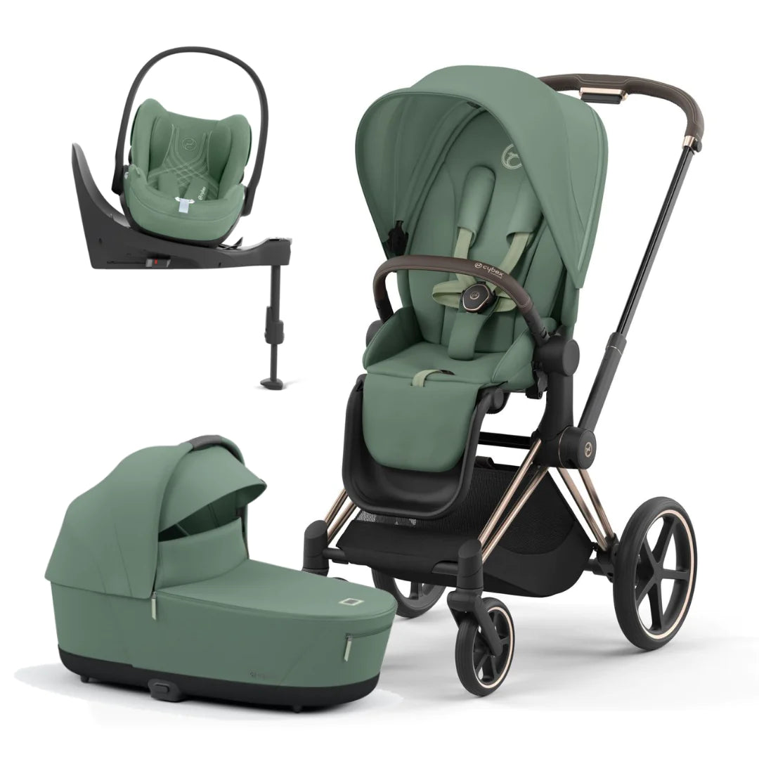 Cybex Priam Pushchair & Cloud T Travel System | Leaf Green & Rose Gold