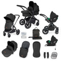 Ickle Bubba Stomp Luxe 12 Piece Cirrus Travel System + Isofix Base - Midnight Black/Black