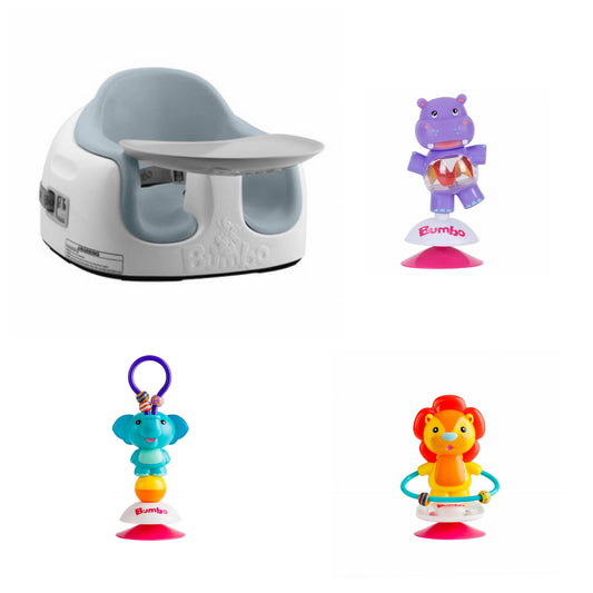 Bumbo Multi Seat - Salt Bush + 3 Suction Toys Bundle